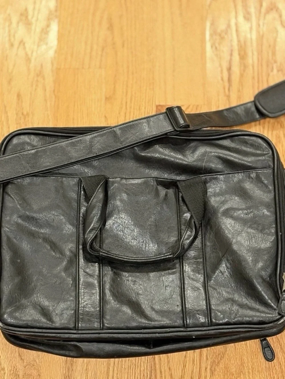 Pebble Beach Black Leather Laptop Bag with 100th U.S. Open